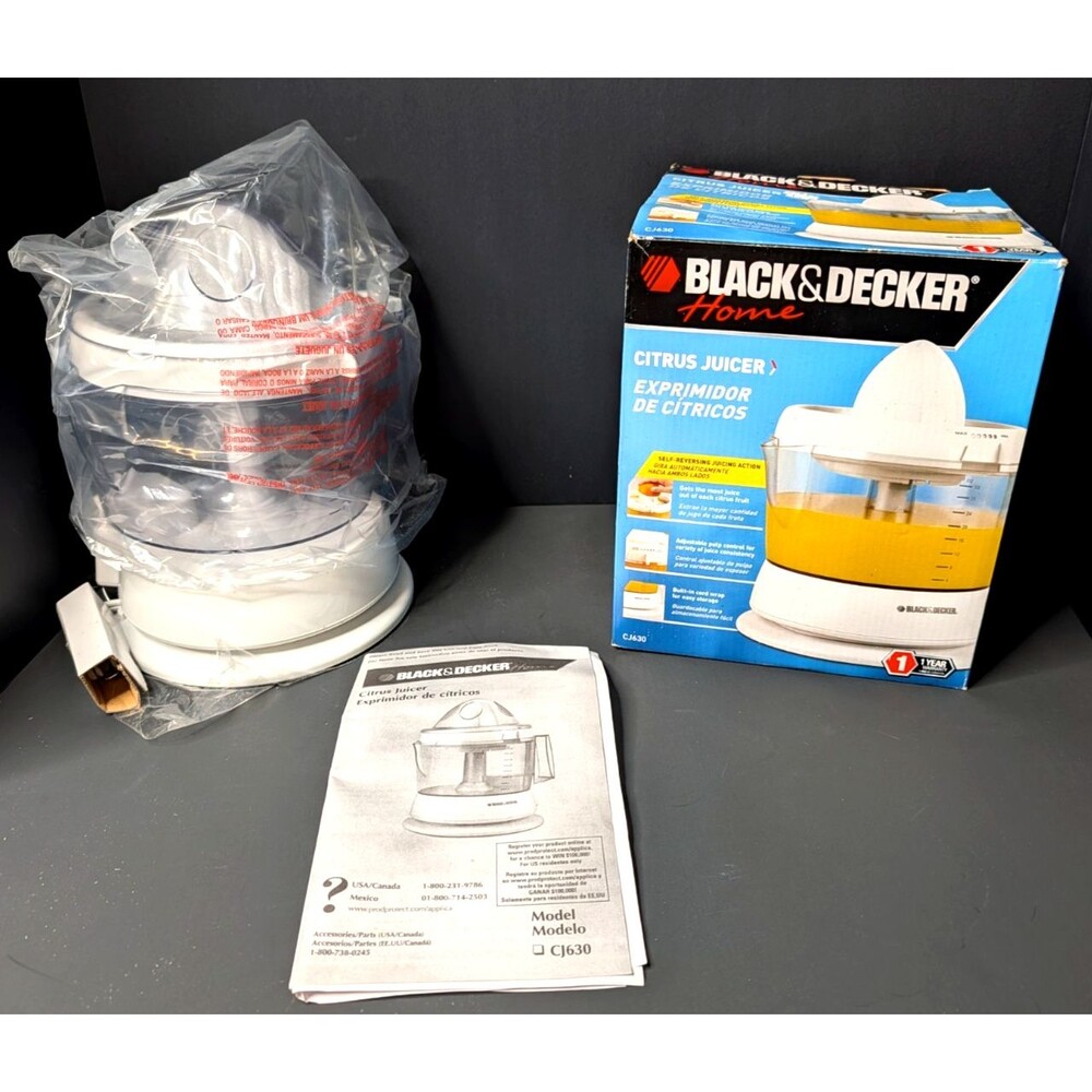 Black+Decker CJ630 Citrus Juicer Electric 32oz White Open Box New Unused w/Box